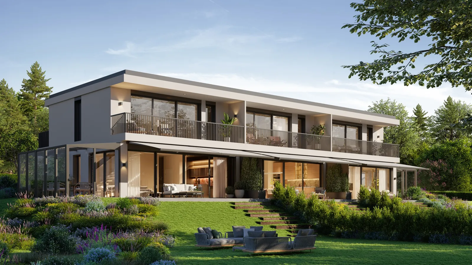 Botania, Vernier — Three semi-detached villas
